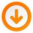 download arrow orange circle 3d modern design flat icon on white background