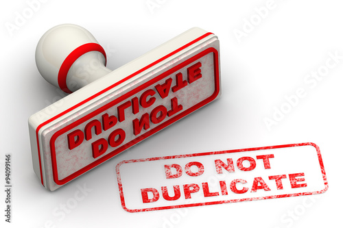 Fotografie, Obraz Red seal and imprint "DO NOT DUPLICATE" on white surface