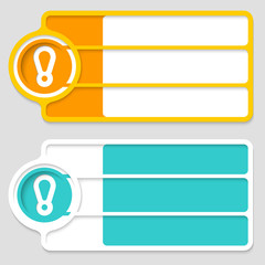 Poster - colored boxes for your text and exclamation mark