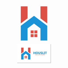 Sticker - Vector house with letter H logo