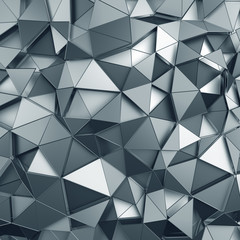 Poster - Abstract 3D Rendering of Low Poly Metal Surface.