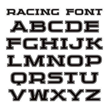 Serif font with contour