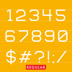 Poster - Geometrical monotype typeface numbers symbols Regular