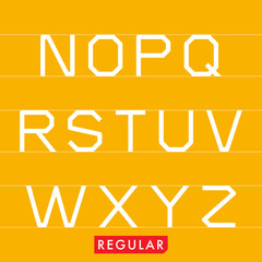 Poster - Geometrical monotype typeface N to Z Regular.