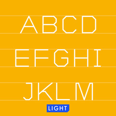 Poster - Geometrical monotype typeface A to M Light