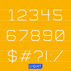 Poster - Geometrical monotype typeface numbers symbols Light