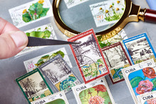 Old Postage Stamps In Album