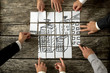 © Gajus - Top view of eight architects cooperating in urban development