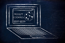 Laptop With Message About Accepting Website Cookies