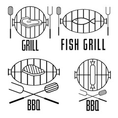 bbq set and vector design elements