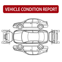 Car condition report (vehicle checklist, auto damage inspection)