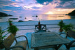 Tranquil beach resort, beautiful morning glory on the Koh Samui,