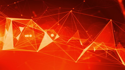 4k Technology Abstract Animation Background Seamless Loop. Orange Color
