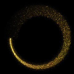 Wall Mural - Gold glittering star dust circle