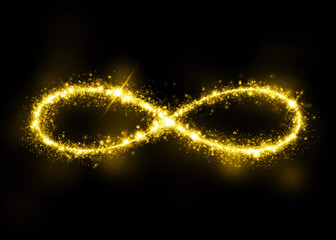 Wall Mural - Gold glittering star dust infinity loop