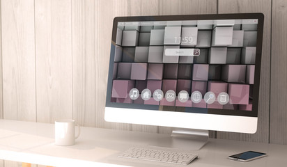 Poster - desktop computer workspace