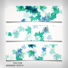 Wall Mural - Set of colorful autumn leaves banners