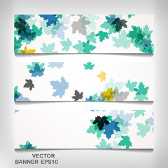 Wall Mural - Set of colorful autumn leaves banners