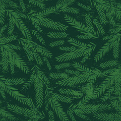 christmas background with green alder twigs, vector