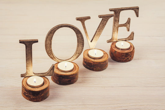 Wooden word Love decoration