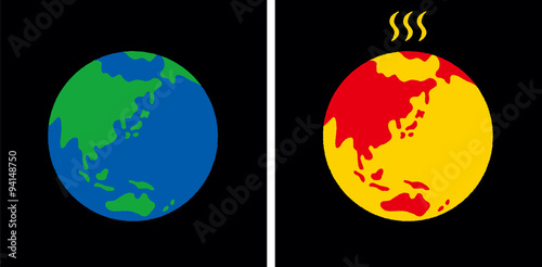 地球と地球温暖化 Stock Vector Adobe Stock