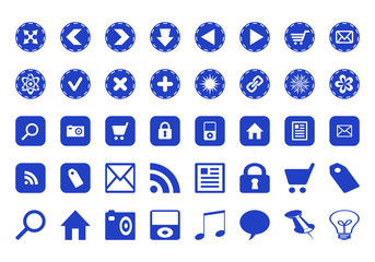 Icons with various symbols