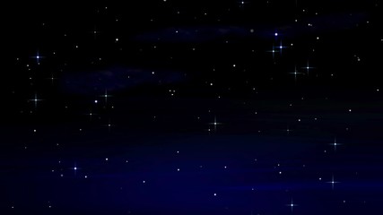 Moving stars on blue black background