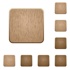 Wall Mural - Blank wooden buttons