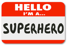 Hello I Am A Superhero Name Tag Sticker