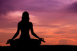 © geargodz - Silhouette of a beautiful Yoga woman