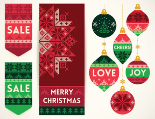 knitting elements for christmas decoration