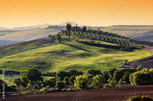 Photographie Toscane paysage au lever du soleil