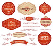 Red and Beige Christmas Labels and Ornaments