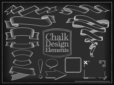 Vector illustration chalk design elements