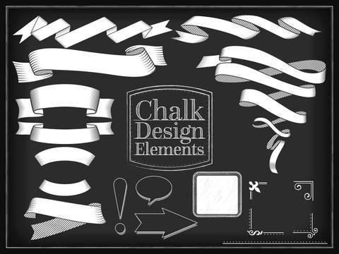 Vector illustration chalk design elements