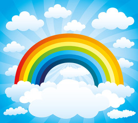 Wall Mural - Rainbow background with space for text.