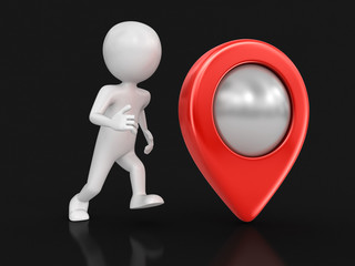 Poster - Man and Pointer. Image with clipping path