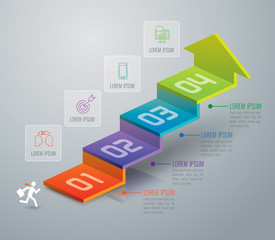 Aufkleber - Infographic design template and marketing icons.