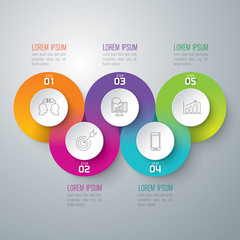 Wall Mural - Infographic design template and marketing icons.