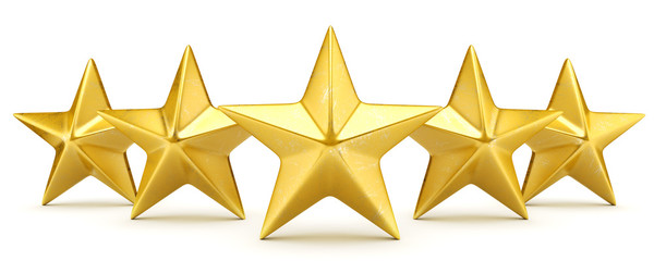 Wall Mural - five star rating - shiny golden stars