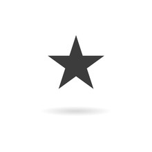 Dark Grey Icon Star (favorite, Success, Bookmark) On White Backg