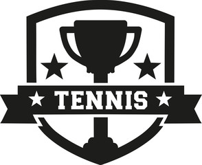 Wall Mural - Tennis emblem with cup