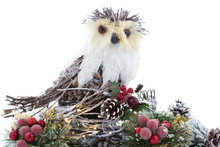 Christmas Tree Wise Owl Ornament Lights Vintage Rustic