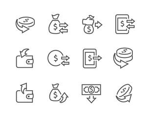 Aufkleber - Lined Money Moving Icons