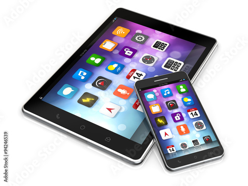 tablet and smartphone with app screen – kaufen Sie diese ...