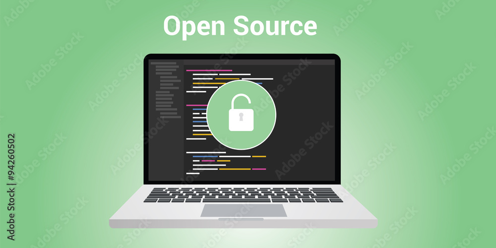 open source code program technology software development Stock Vector ...