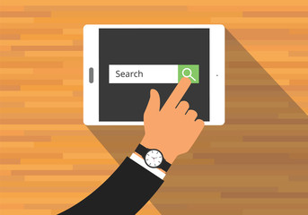 Poster - searching concept use tab or pad mobile platform