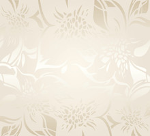 Ecru Floral Holiday Background With Decorative Ornaments