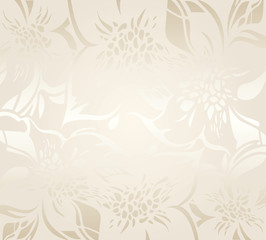 Wall Mural - Ecru floral holiday background with decorative ornaments