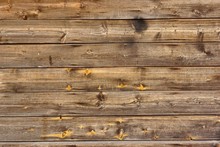 Old Scratched Brown Wood Panel Horizontal Texture